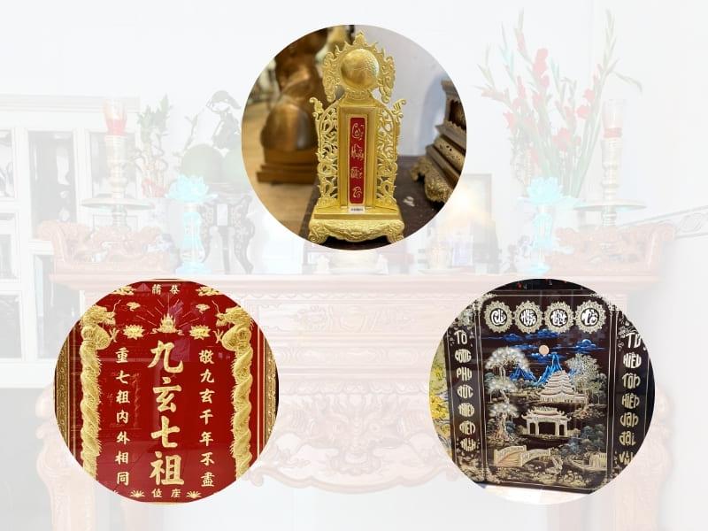 Hoành phi "Cửu Huyền Thất Tổ" trên bàn thờ gia tiên truyền thống của người Việt, biểu tượng lòng kính trọng tổ tiên.