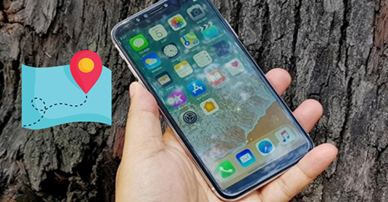 Hình ảnh điện thoại đang hiển thị bản đồ với vị trí hiện tại của người dùng và các điểm dịch vụ Vietnamobile được đánh dấu xung quanh.