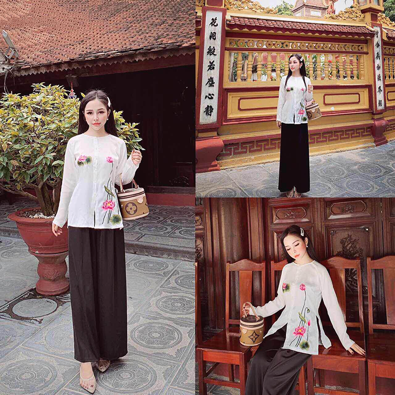 Phối áo bà ba nữ với quần