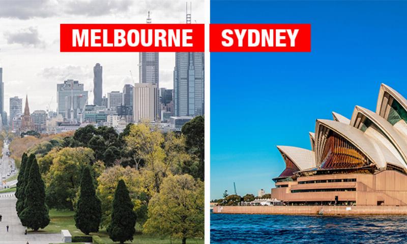 Biểu đồ hoặc hình ảnh so sánh nhiệt độ trung bình hàng tháng giữa Melbourne và Sydney