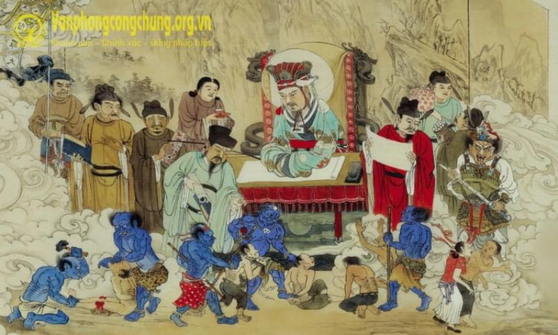 Hình ảnh Hắc Bạch Vô Thường, hai quỷ sai thu thập linh hồn từ Địa Phủ trong văn hóa Trung Quốc